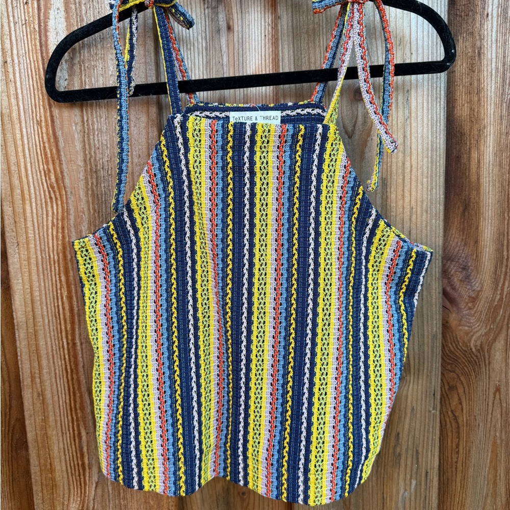 Madewell Yellow and Blue Striped Camisole